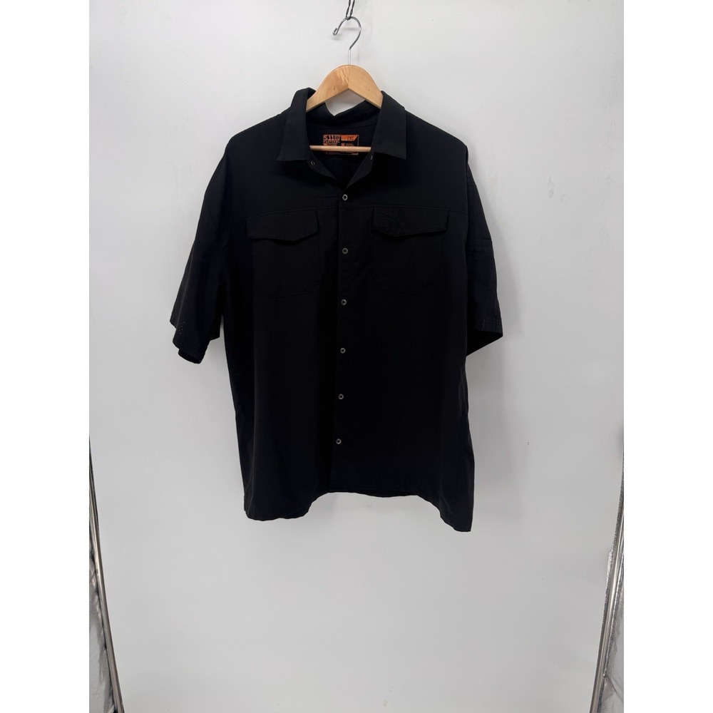 5.11 Tactical Freedom Flex Woven Shirt Men 2xl Short Sleeve Black Snap Front